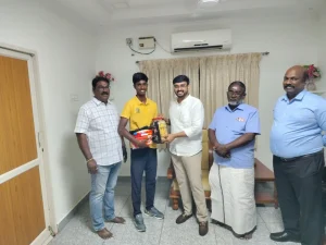 Protein powder was distributed to the TNVBA students by Dr. Arun Thamburaj