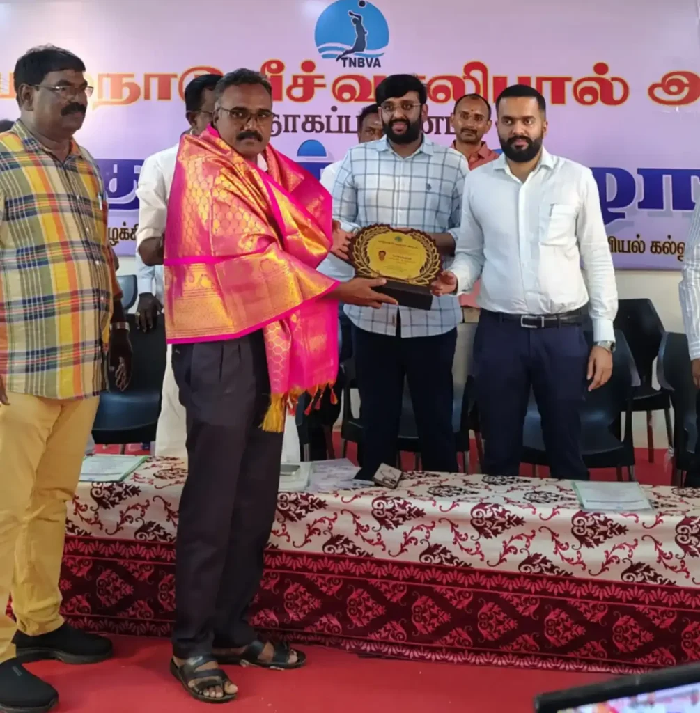 தமிழ்நாடு பீச் வாலிபால் அகாடமி தொடக்க விழா DR. அருண் தம்புராஜ்IAS தொடக்கி வைத்தார்